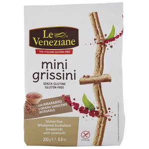 Le Veneziane Mini Grissini avec amarante et sarrasin entier Sans Gluten - 250g