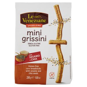 Le Veneziane Mini Grissini avec des graines de sésame et chia Sans Gluten - 250g