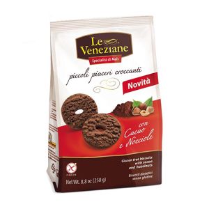 Le Veneziane Kakao und Haselnuss Kekse Glutenfrei - 250g